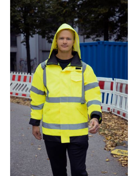 Jachetă de lucru impermeabilă cu elemente reflectorizante